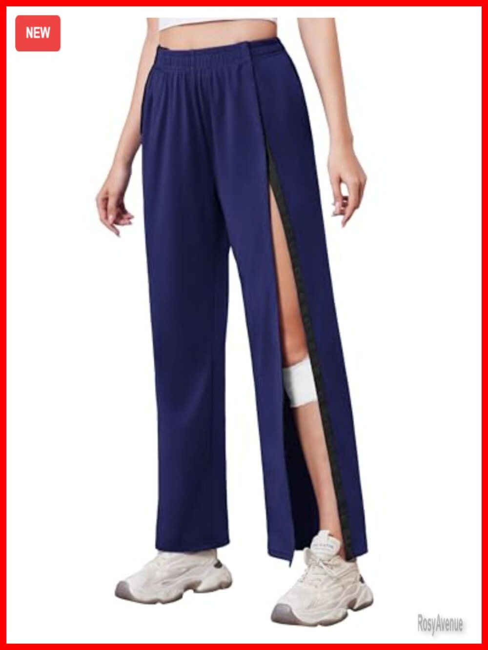 Tear Away Pants for Women Side Slit Snap Sweatpants Post Surgery Adaptive with